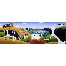 Cow Tile Backsplash del Rio Country Life Art Ceramic Mural POV-RR016   113050528694